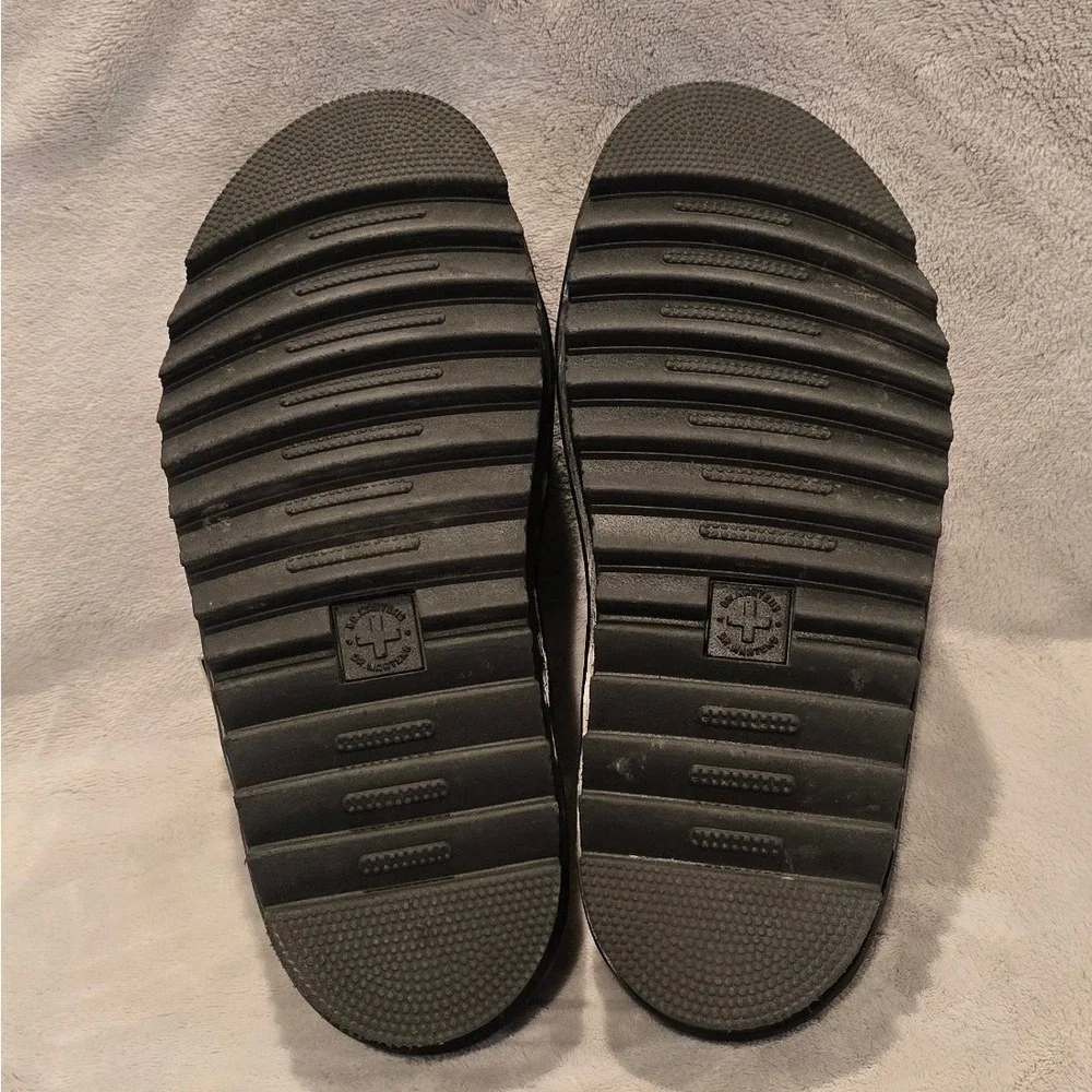 Dr. Martens Blaire Slide Black Leather Platform Buckle Sandals Womens 9